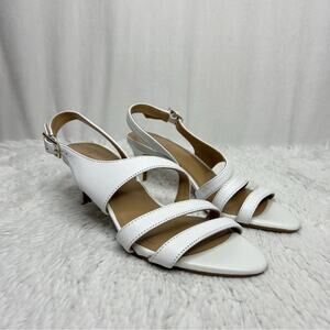 NATURALIZER / Taimi white leather strappy heeled sandals / 6